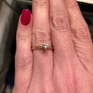 1/4 carat diamond ring 14k yellow gold